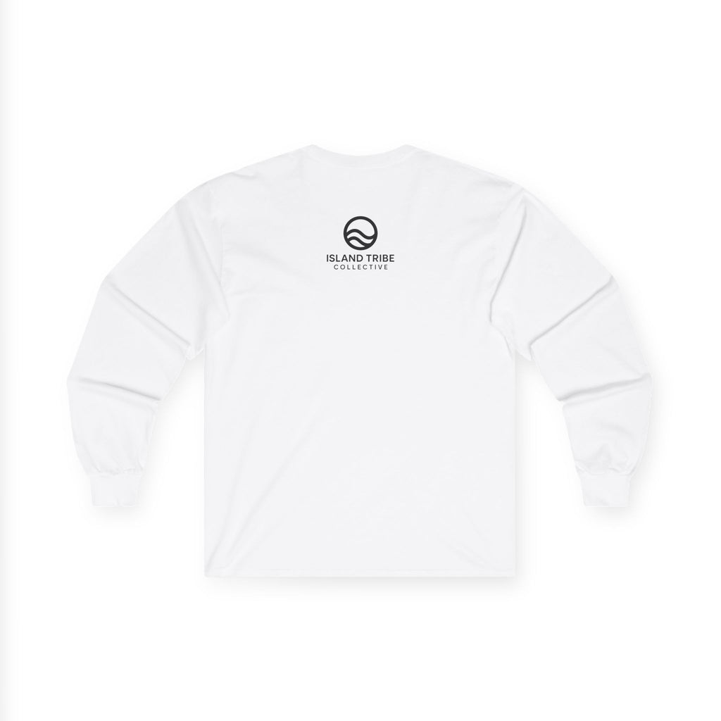 Long Sleeve Tee — God of the Islands Palm Beach Sunset Graphic